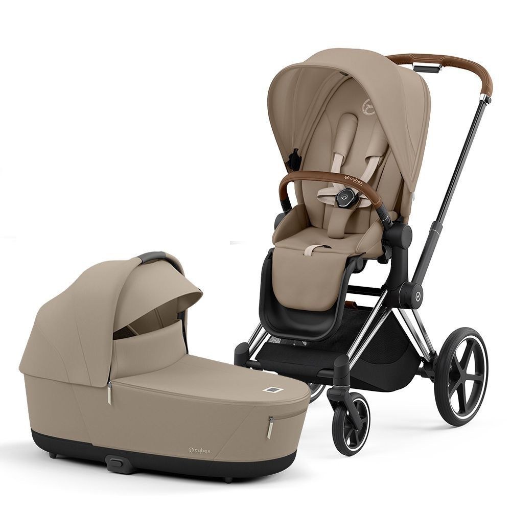 Коляска 2 в 1 Cybex Priam IV Cozy Beige на шасси Chrome Brown #1