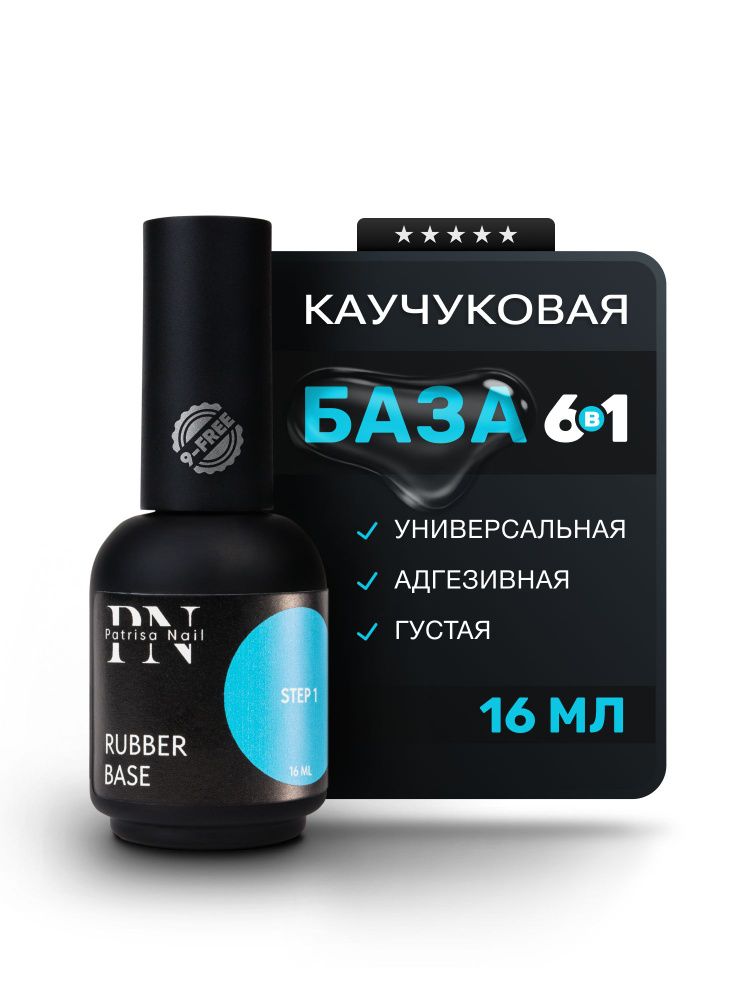 Patrisa Nail, Густая каучуковая база для гель лака Rubber Base прозрачная 16 мл #1