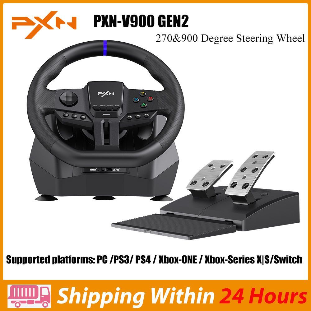 PXN V900 GEN2 игровой руль гоночный симулятор вождения 270/900 вращение ...