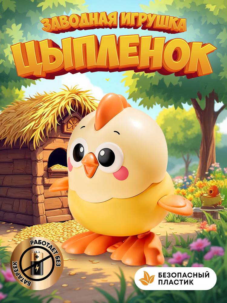Детская заводная игрушка развивающая для малышей до года, для мальчиков и девочек, цыпленок #1