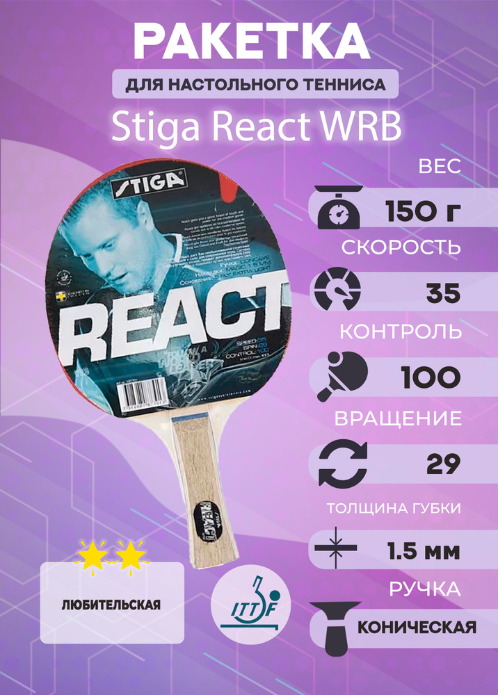 Ракетка Stiga React WRB ** #1