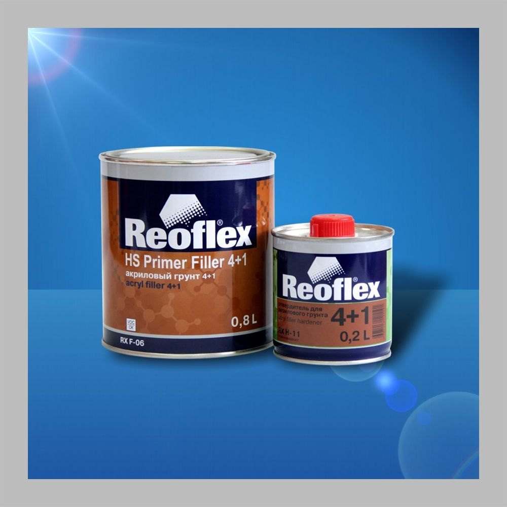 грунт 4+1 серый HS акриловый с отвердителем REOFLEX (0,8л+0,2л) купить ...