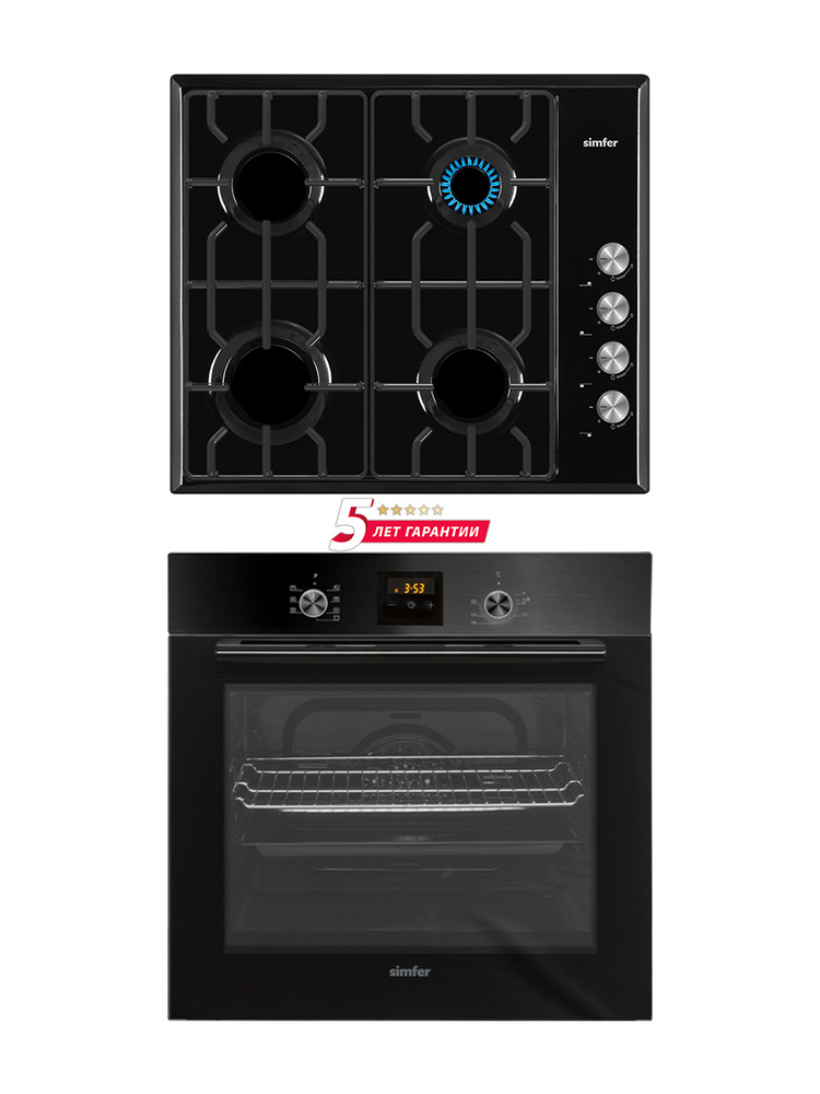 Комплект встраиваемой техники S66B570 Simfer 60см: газовая варочная панель и электрический духовой шкаф #1