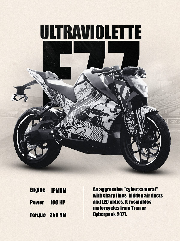Постер Мото Ultraviolette F77 (30х40 см) #1