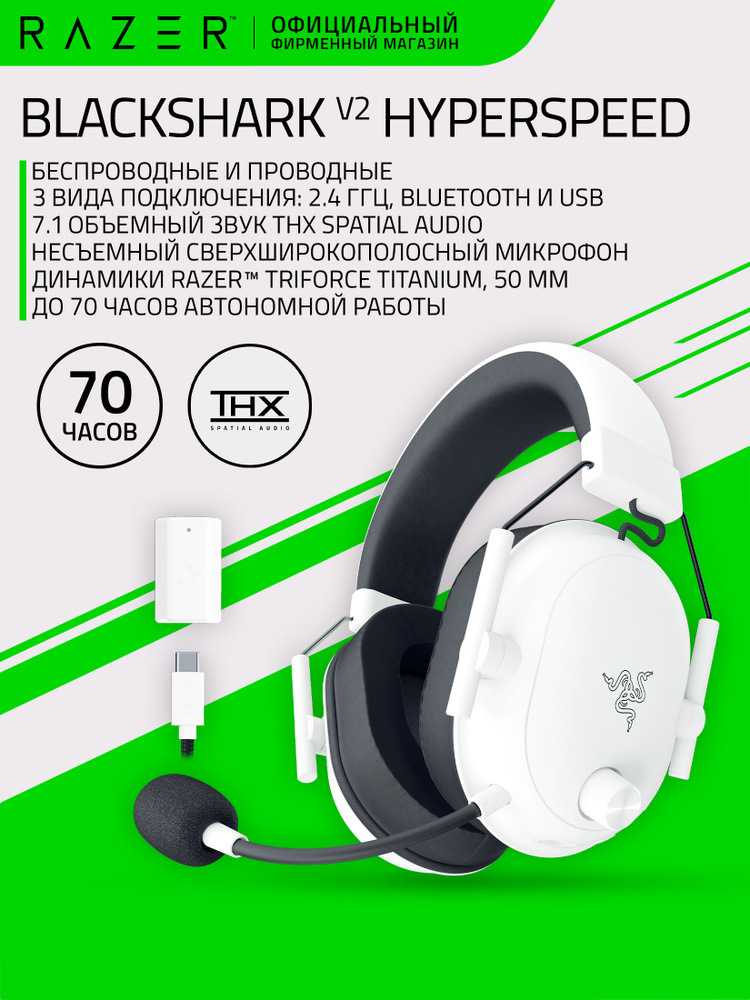 Полноразмерные Полноразмерные Razer BlackShark V2 HyperSpeed