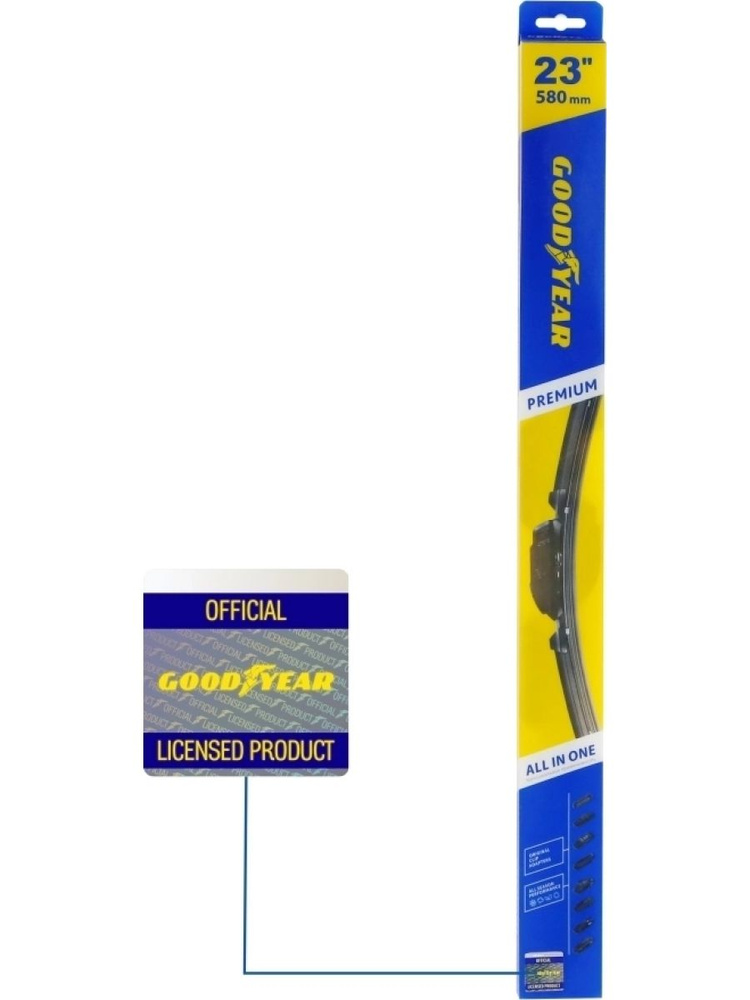 Бескаркасная щетка стеклоочистителя Goodyear PREMIUM 23" (58 см) #1