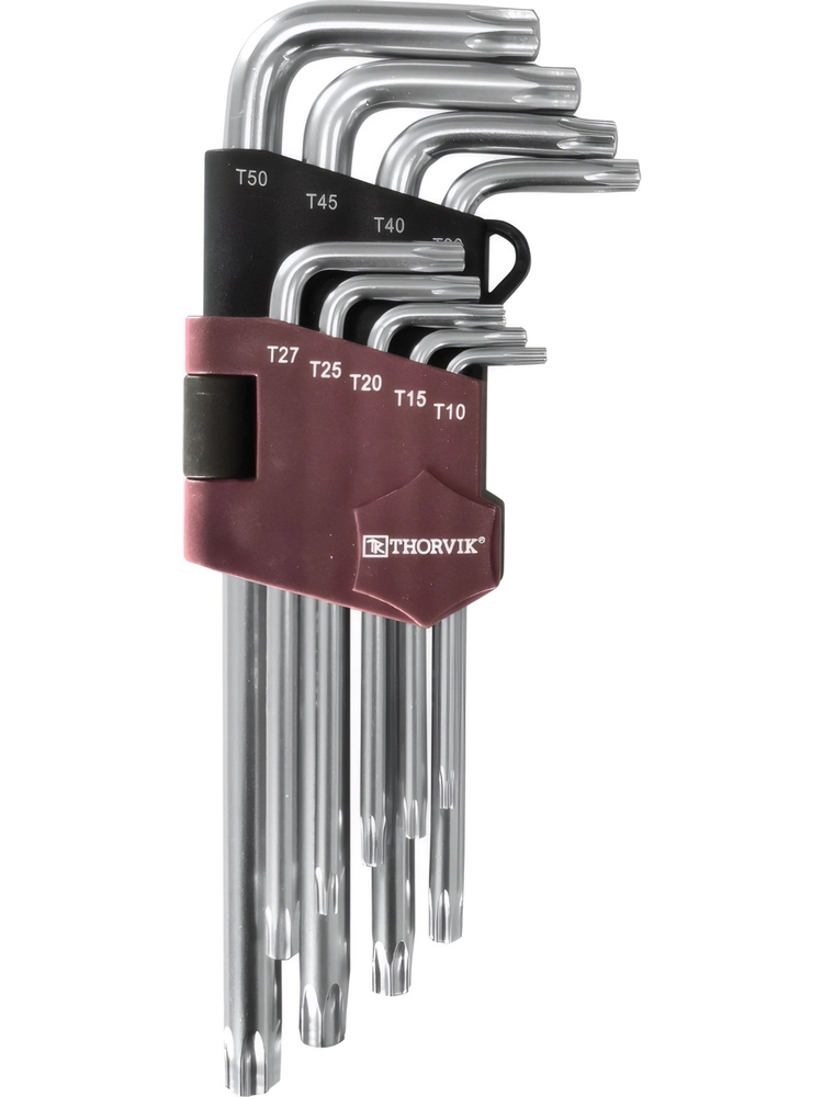 Thorvik TTK9S Набор ключей торцевых T-TORX с центрированным штифтом, Т10H-T50H, 9 предметов #1