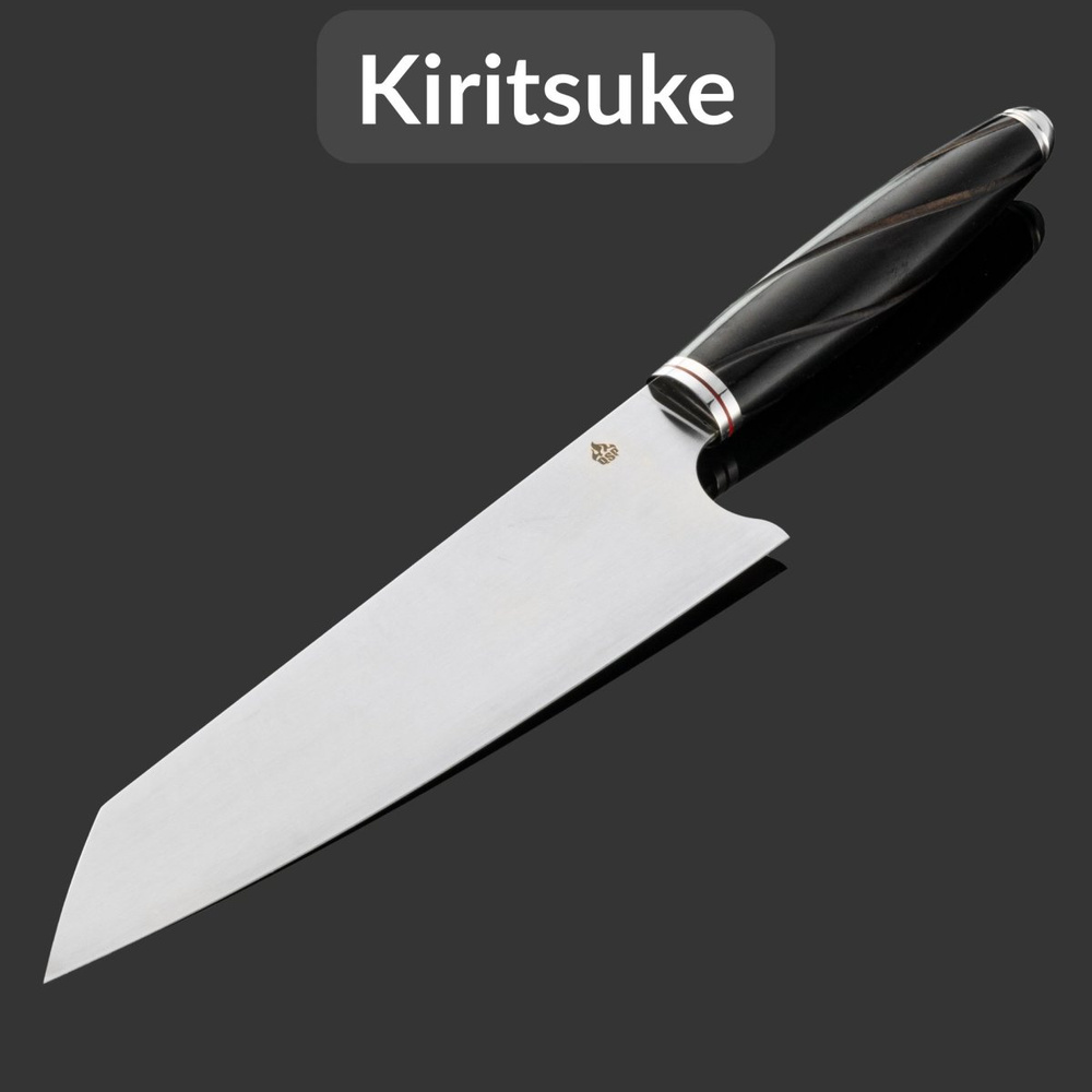 Кухонный нож QSP Kiritsuke 8' Mulan Series QS-KK-004A , сталь 14C28N, рукоять Ebony Wood #1