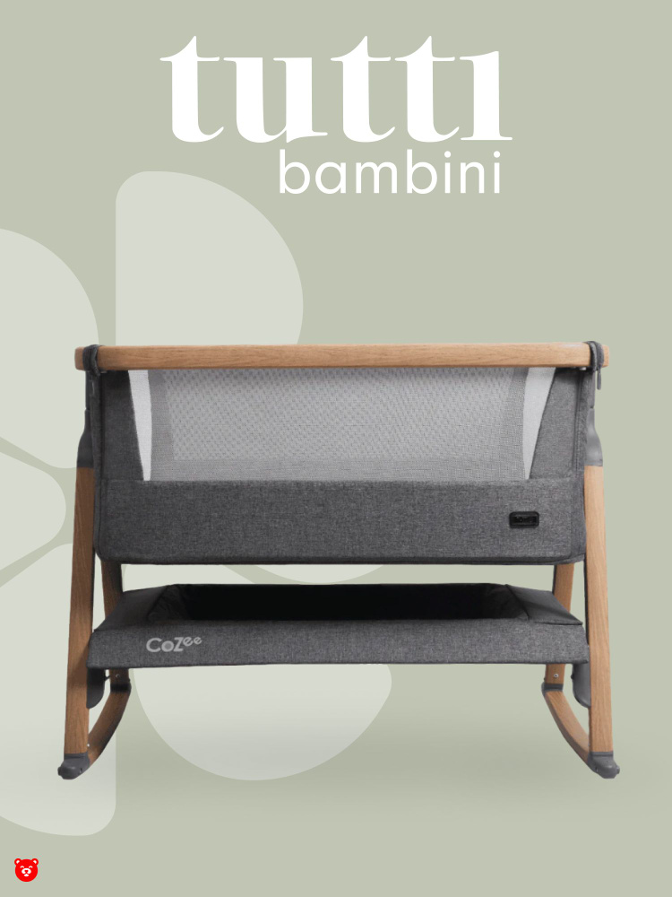 Tutti Bambini Колыбель CoZee Oak and Charcoal с колесами #1