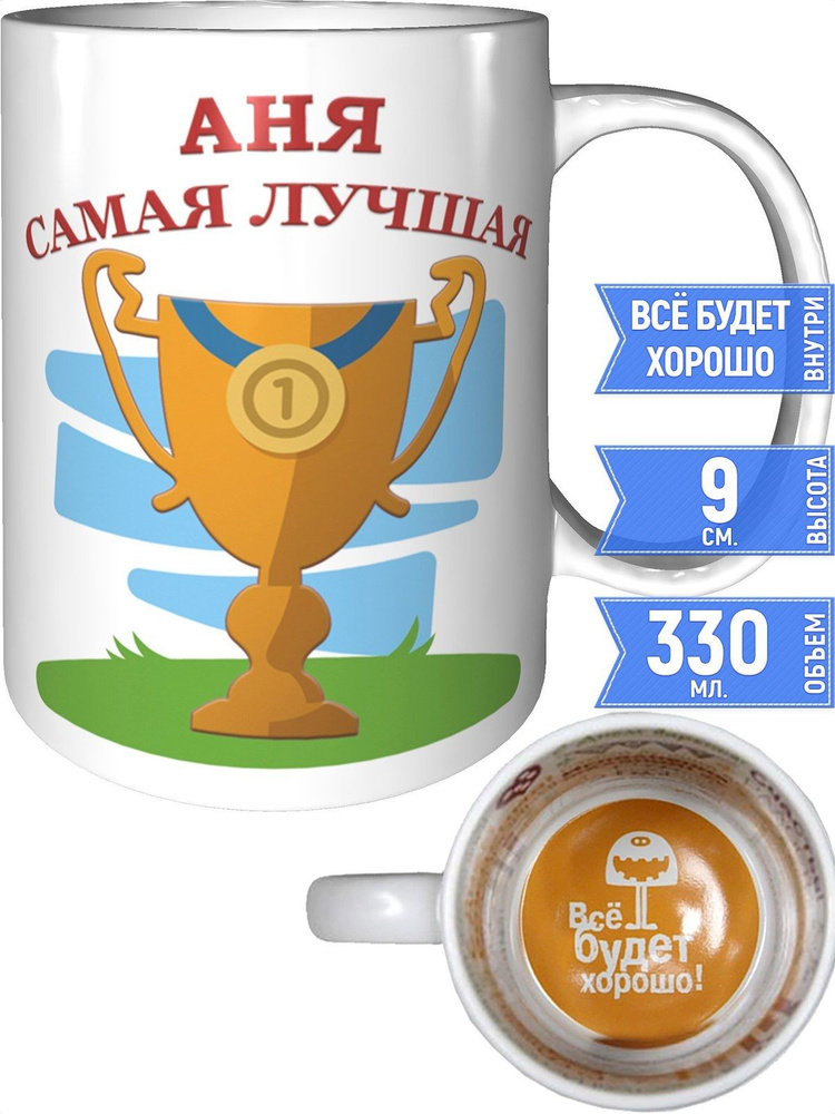 Кружка Аня самая лучшая - внутри всё будет хорошо #1