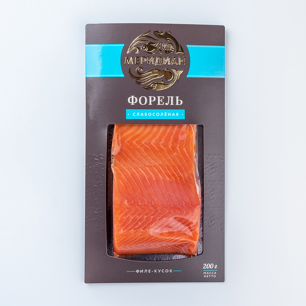 Форель филе-кусок слабосоленая 200 г, Меридиан #1