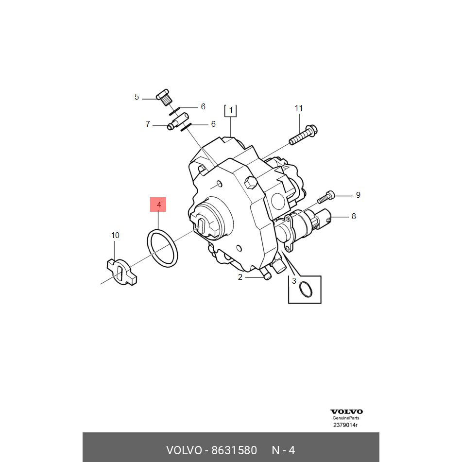 Кольцо уплотнительное VOLVO 8631580 #1