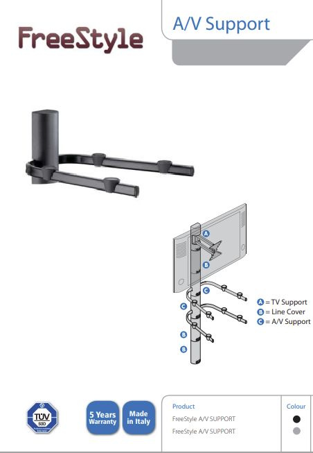 Meliconi FreeStyle A/V Support (480415) Крепление для АКУСТИКИ И любой техники с максимальным весом до #1