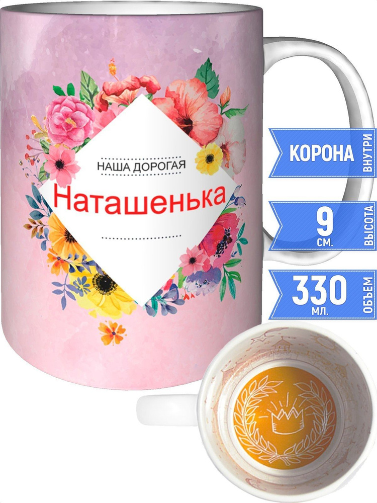 Кружка наша дорогая Наташенька - внутри рисунок короны #1