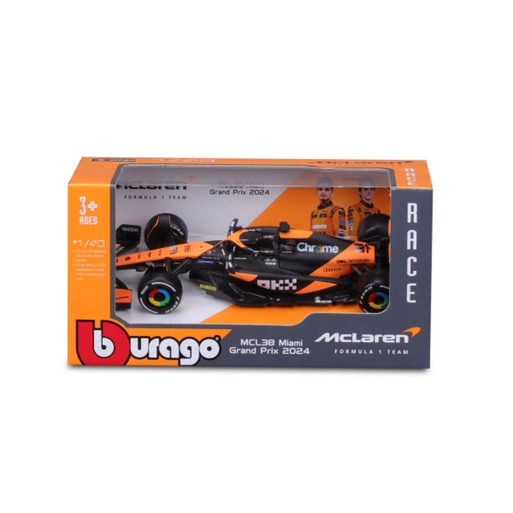 McLaren F1 MCL38 Bburago Scala 1:43 Diecast #81 Oscar Piatri F1 2024 McLaren F1 MCL38 Bburago Scala 1:43 Diecast #81 Oscar Piatri F1 2024