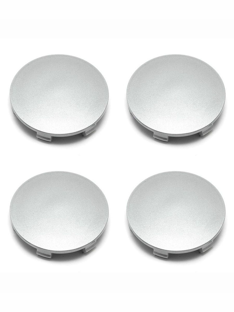 Колпачки на литые диски 68/65/12 мм комплект-4 шт / Заглушки ступицы 68 мм пластиковые серебристые со #1