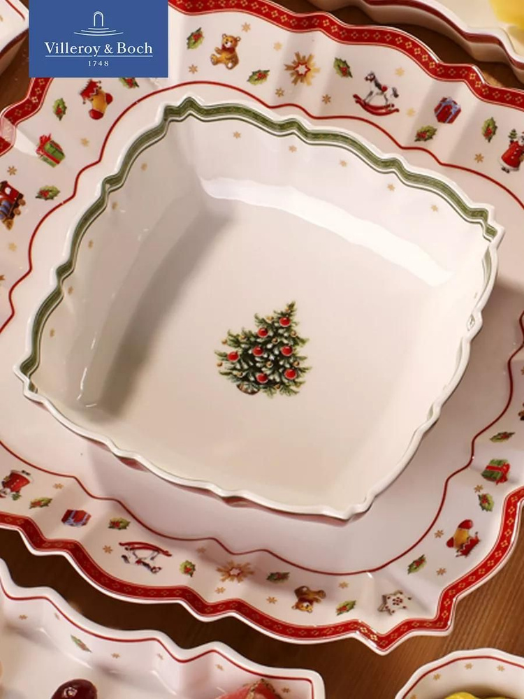 Салатник квадратный новогодний 16 см, Toy's Delight, Villeroy & Boch, Премиум-Фарфор #1