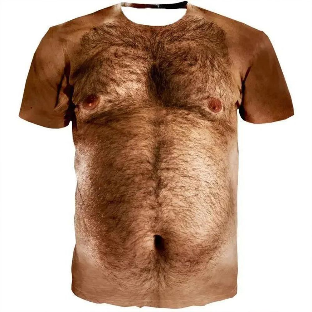 Футболка Интересный рисунок с волосатой грудью #1