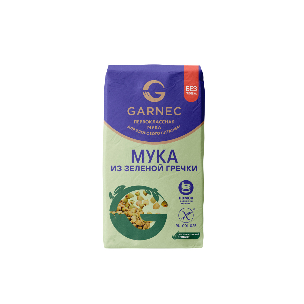 Мука Гарнец из зеленой гречки, 500 г #1