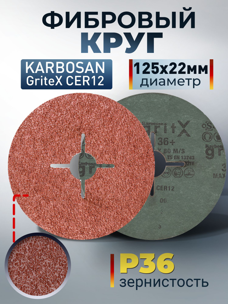 GTOOL Круг шлифовальный 125 x 22; P36 #1
