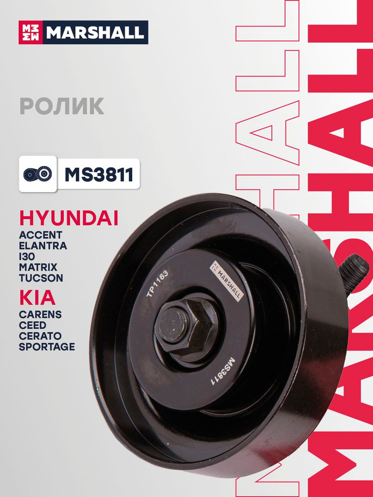 Ролик Hyundai Хендай Accent Акцент, Elantra Элантра, Getz Гетц, i30, Matrix Матрикс, Tucson Туксон, Kia #1