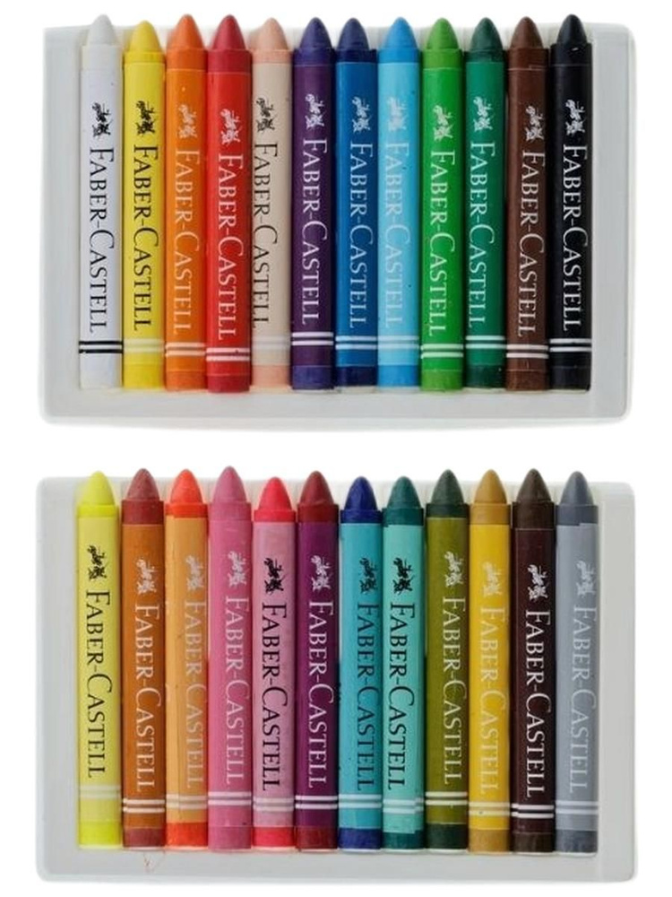 Мелки восковые Faber-Castell, 24цв., трехгранные, картонная упаковка (120024) #1