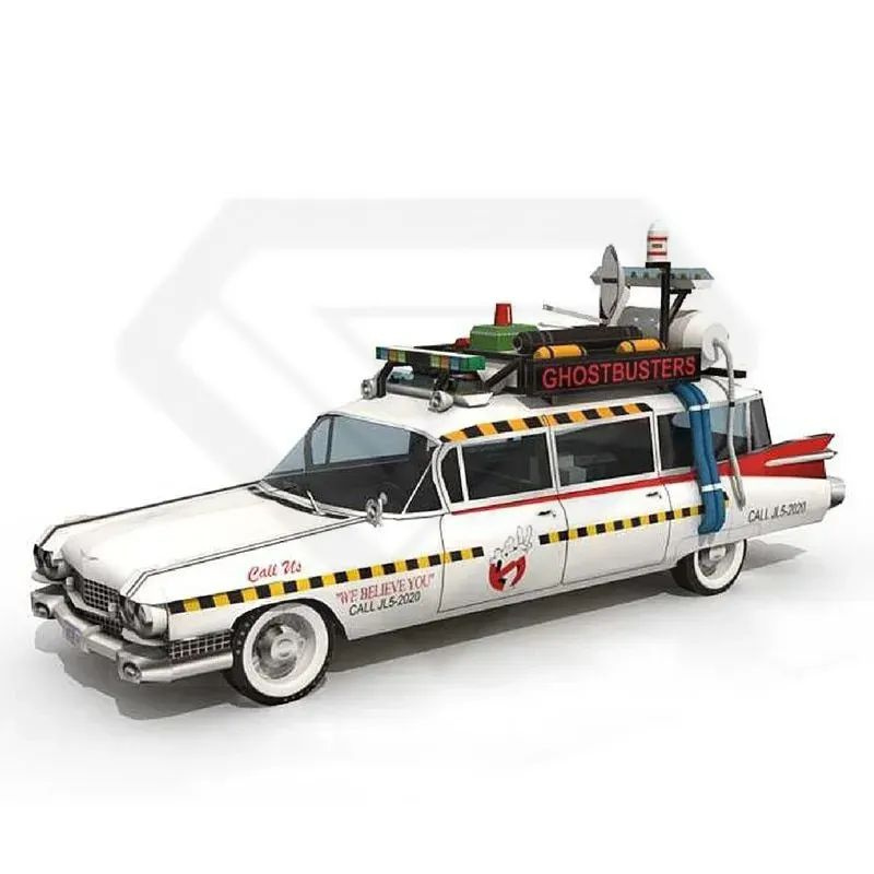 Papercraft Zx Автомобиль охотников за привидениями Ecto-1A 1:20, 3D бумажная модель ...