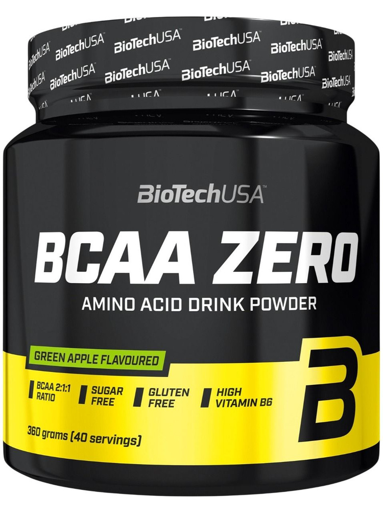 BCAA BioTechUSA BCAA Zero 2:1:1 360 г, Зеленое яблоко, Выносливость, рост мышечной массы и восстановление #1