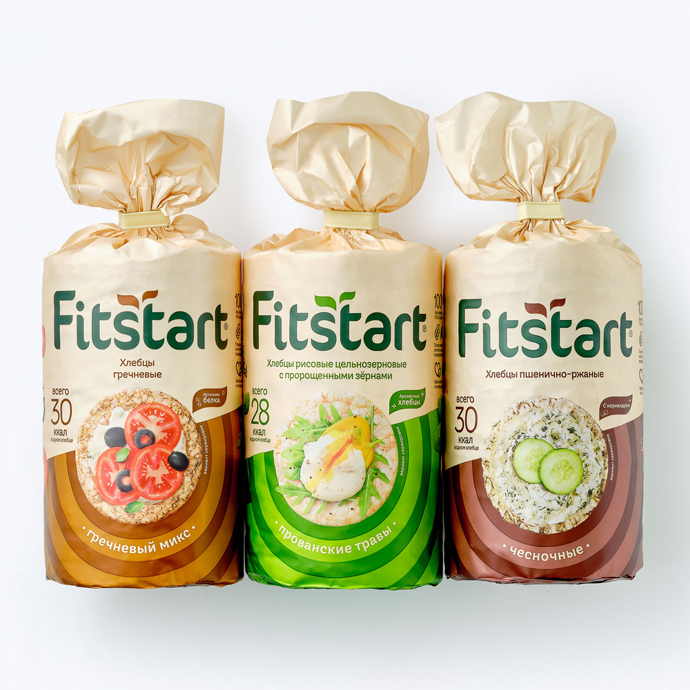 Хлебцы Fitstart Гречневый микс, Прованские травы, Чесночные, 90 г х 3 шт #1