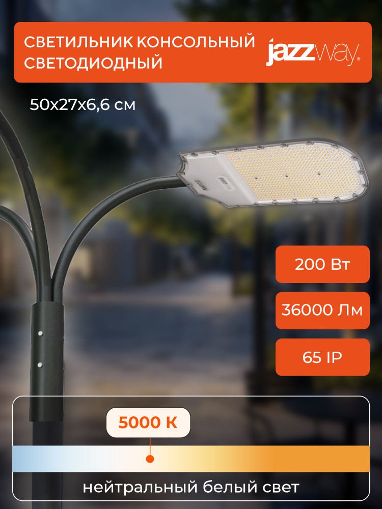 Светильник уличный консольный Jazzway PSL 05-2 200w 5000K GR IP65 #1
