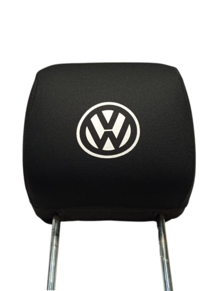 Чехлы на подголовник с логотипом Volkswagen / Фольксваген (2 шт.), чёрные #1