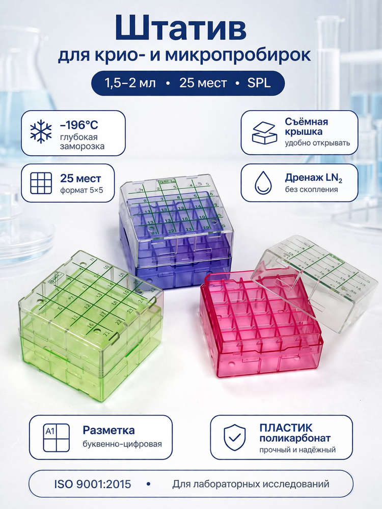 Штатив для крио- и микропробирок 1,5-2,0 мл / 25 мест / 80025 SPL Lifesciences #1