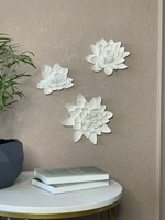 Декорации барельеф панно на стену из гипса цветы Жасмин