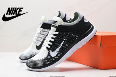 nike free 4.0 flyknit black and white