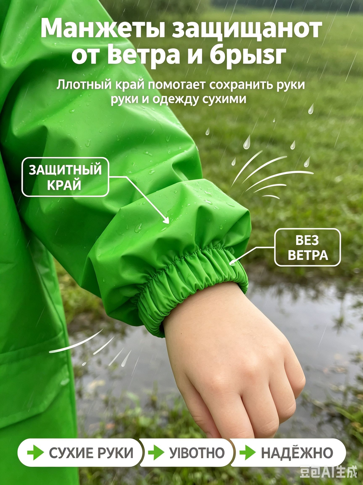 зеленый дождевик лягушка для мальчика и девочки