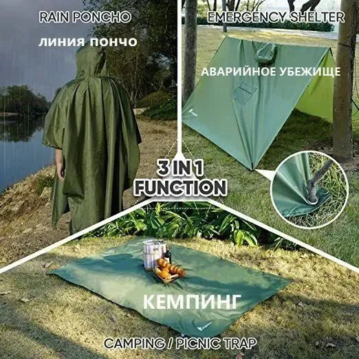 плотный водонепроницаемый плащ от дождя
