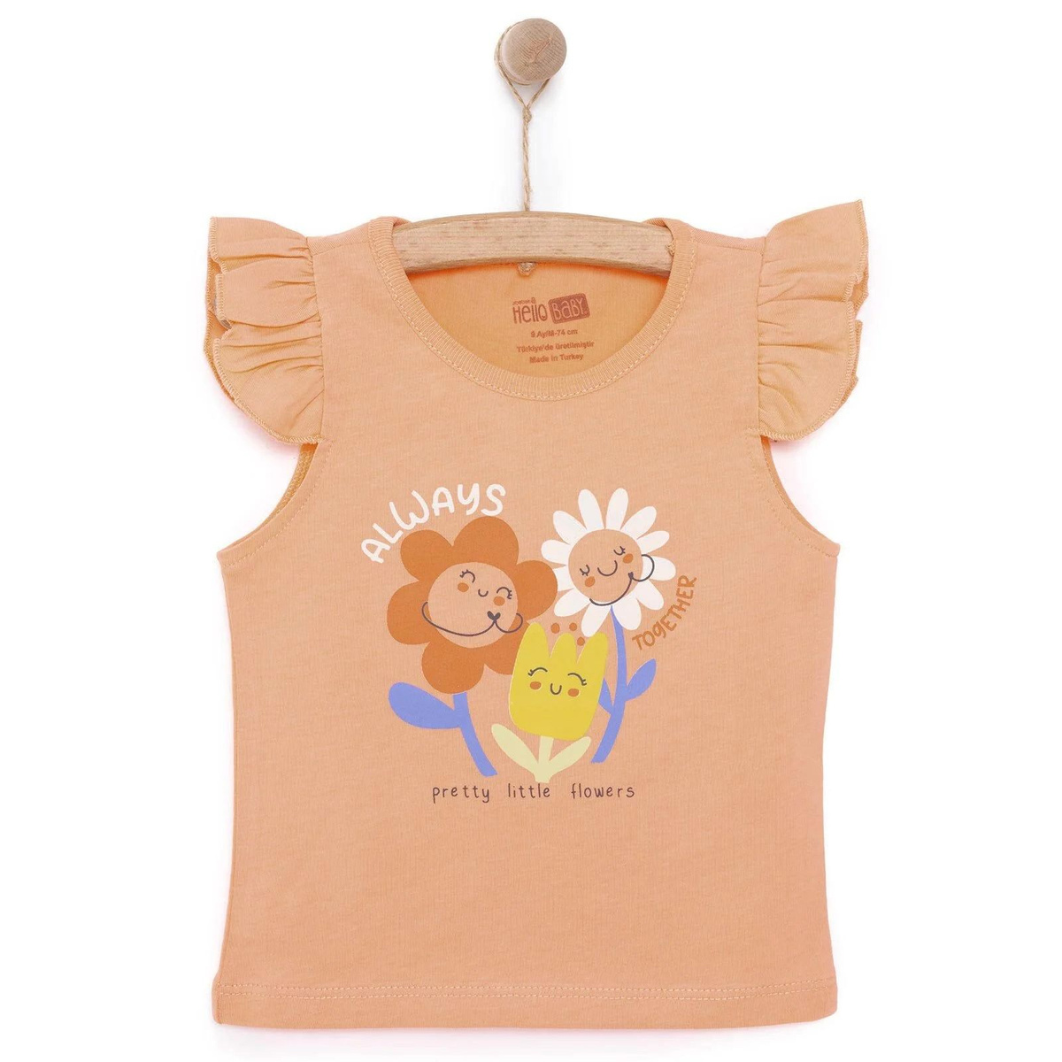 HelloBaby Майка для девочки Basic с цветочным принтом размер 74 (9 мес)
