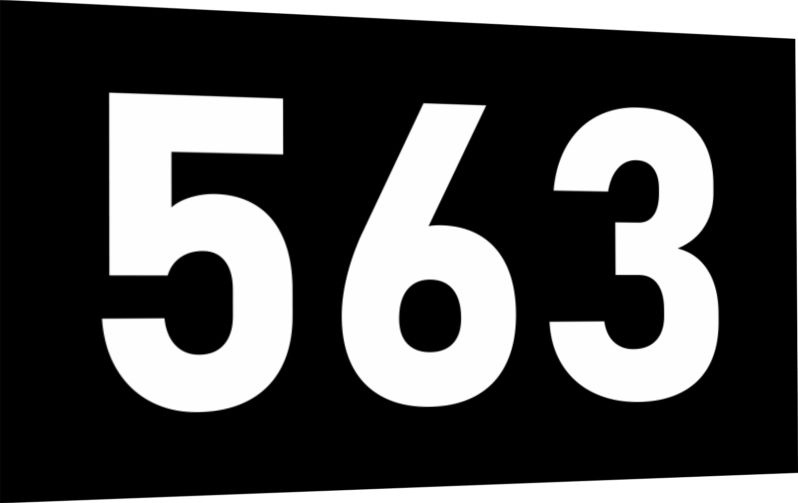 Табличка-номер 563 цвет бело-черный, размер 12х7 см, ПолиЦентр