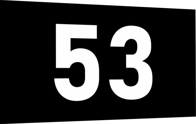 Табличка-номер 53 цвет бело-черный, размер 7х4 см, ПолиЦентр