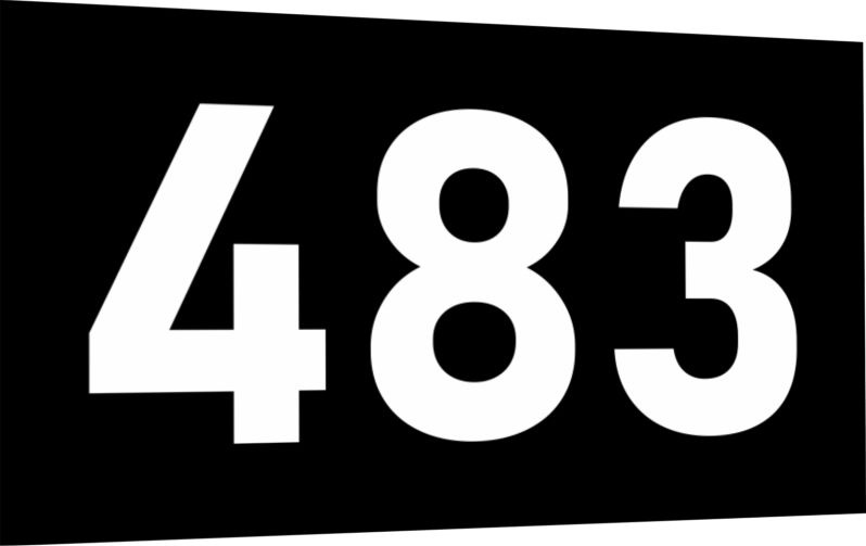 Табличка-номер 483 цвет бело-черный, размер 7х4 см, ПолиЦентр