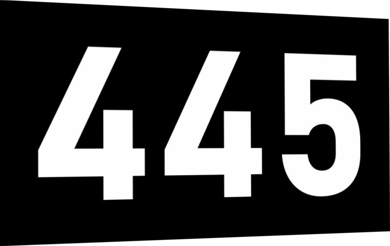 Табличка-номер 445 цвет бело-черный, размер 12х7 см, ПолиЦентр