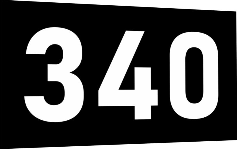 Табличка-номер 340 цвет бело-черный, размер 7х4 см, ПолиЦентр