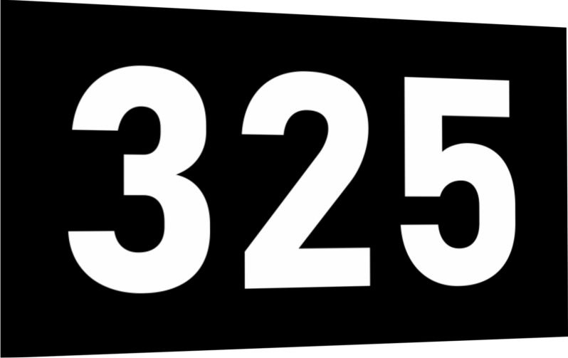 Табличка-номер 325 цвет бело-черный, размер 7х4 см, ПолиЦентр