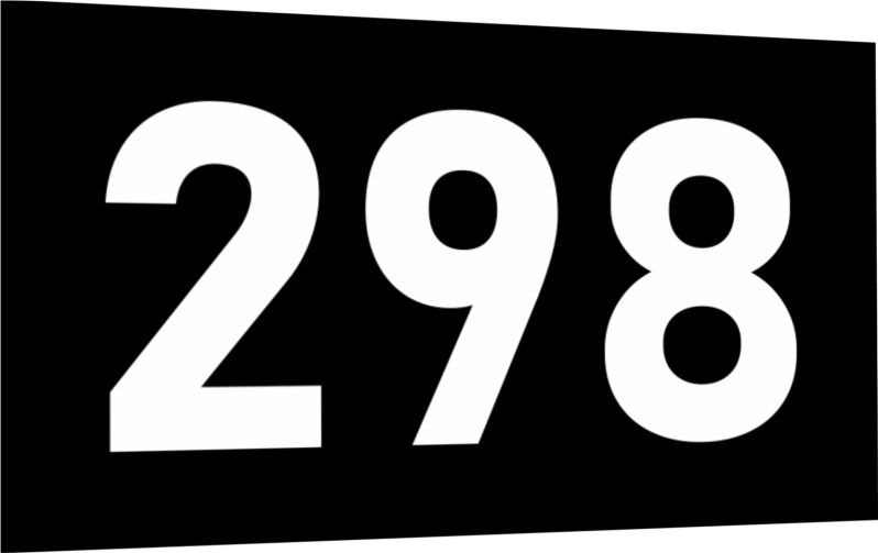 Табличка-номер 298 цвет бело-черный, размер 7х4 см, ПолиЦентр