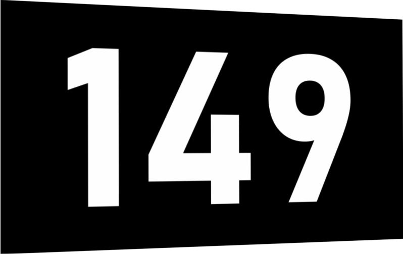 Табличка-номер 149 цвет бело-черный, размер 7х4 см, ПолиЦентр