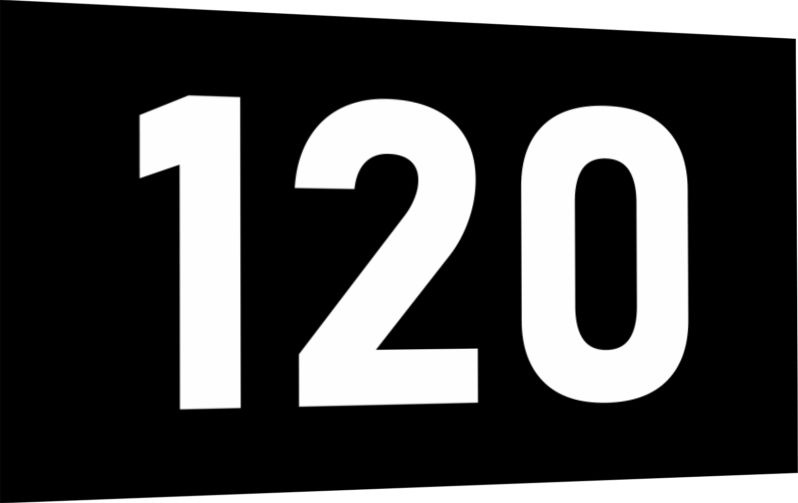Табличка-номер 120 цвет бело-черный, размер 12х7 см, ПолиЦентр