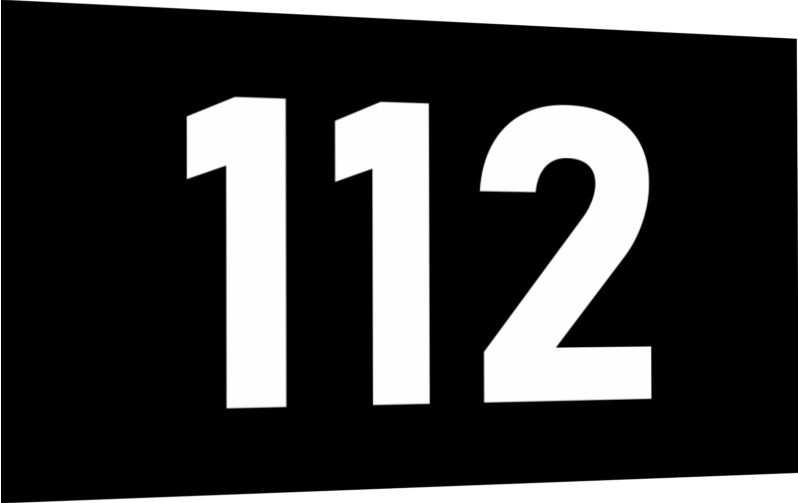 Табличка-номер 112 цвет бело-черный, размер 12х7 см, ПолиЦентр