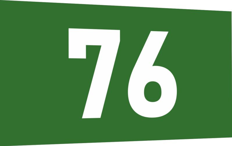 Табличка-номер 76 цвет зелено-белый, размер 12х7 см, ПолиЦентр
