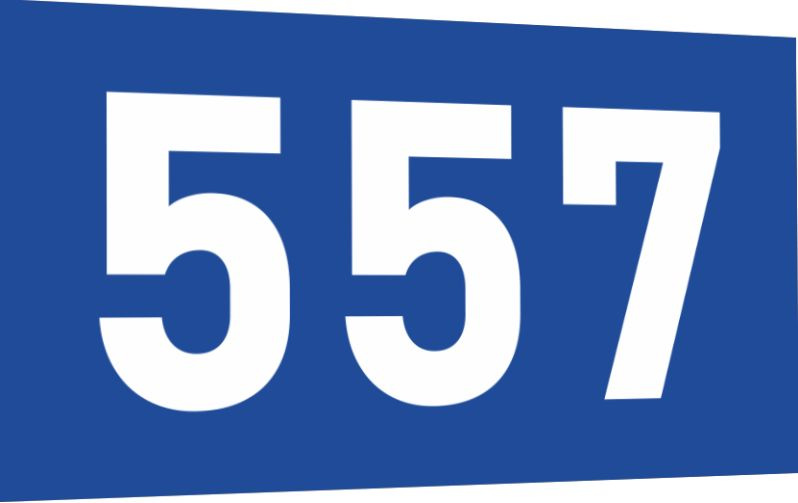 Табличка-номер 557 цвет сине-белый, размер 12х7 см, ПолиЦентр