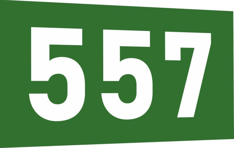 Табличка-номер 557 цвет зелено-белый, размер 12х7 см, ПолиЦентр